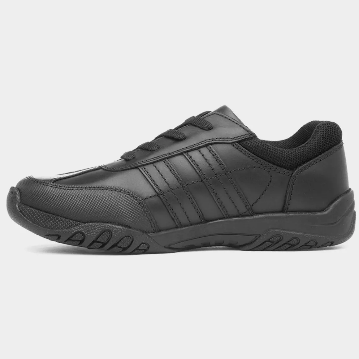 Hush Puppies Jezza Snr Boys Black School Shoe
