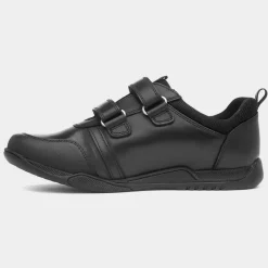 Hush Puppies Josh Boys Black School Shoe