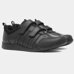 Hush Puppies Josh Boys Black School Shoe