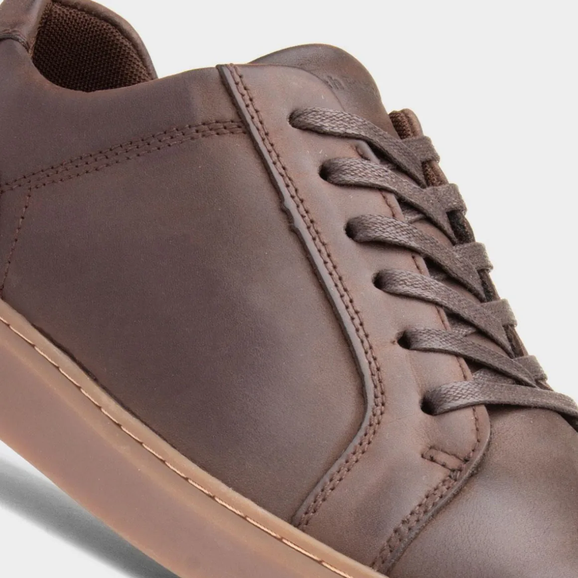 Hush Puppies Madden Mens Coffee Leather Shoe