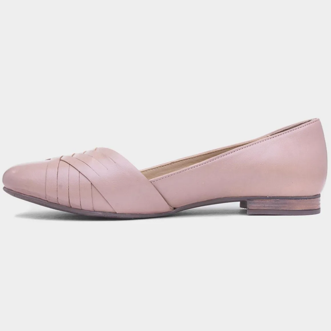 Hush Puppies Marley Womens Blush Leather Ballerina