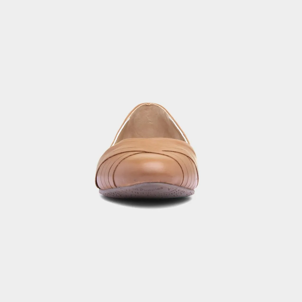 Hush Puppies Marley Womens Tan Leather Ballerina