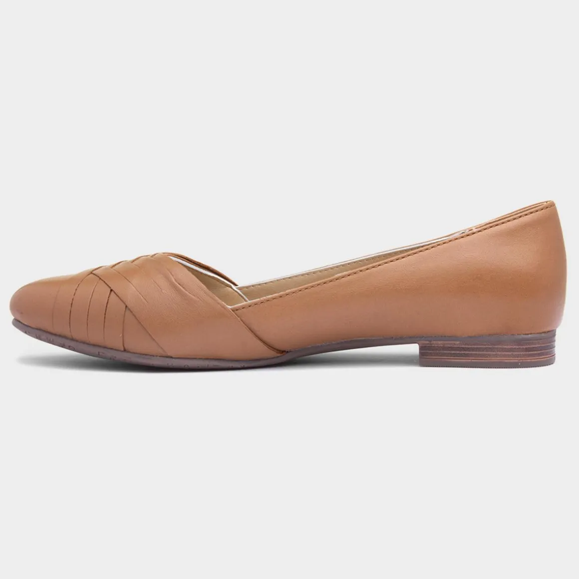 Hush Puppies Marley Womens Tan Leather Ballerina