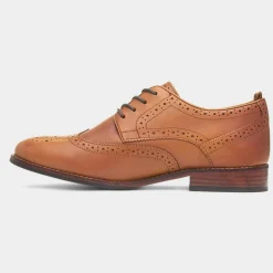 Hush Puppies Natalia Womens Tan Leather Brogue