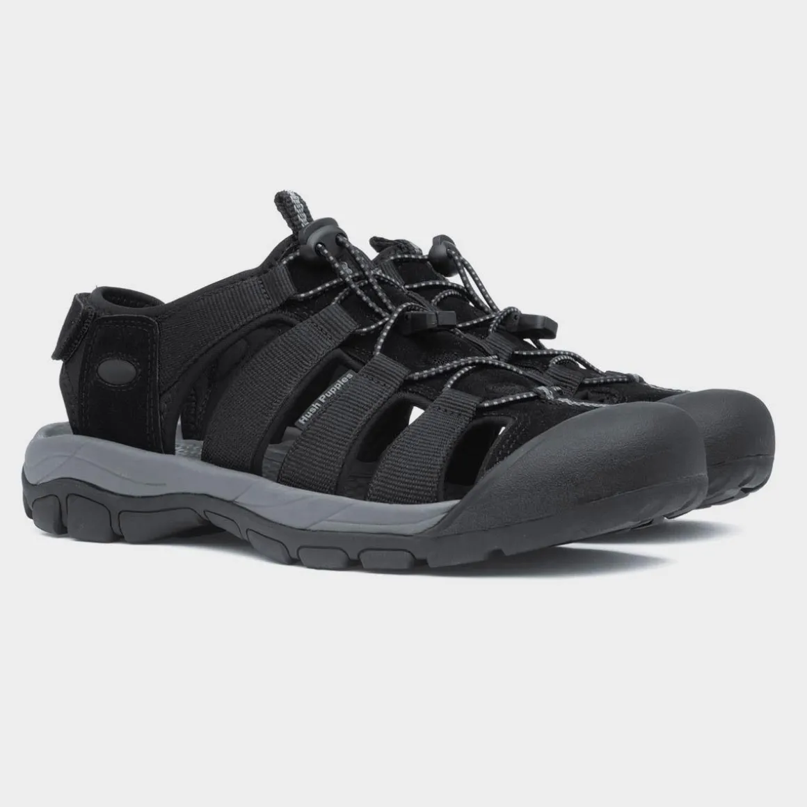 Hush Puppies Peru Mens Black Sandal