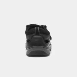 Hush Puppies Rucker Mens Black Leather Sandal