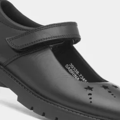 Hush Puppies Sabrina Girls Black School Shoe