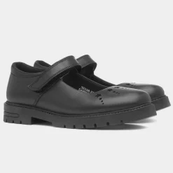 Hush Puppies Sabrina Girls Black School Shoe