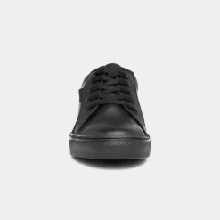 Hush Puppies Sam Boys' Black Leather Shoe