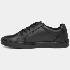 Hush Puppies Sam Boys' Black Leather Shoe