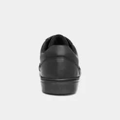 Hush Puppies Sam Boys' Black Leather Shoe