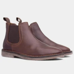 Hush Puppies Shaun Mens Brown Leather Boot