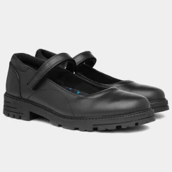 Hush Puppies Talisman Girls Black Leather Shoe