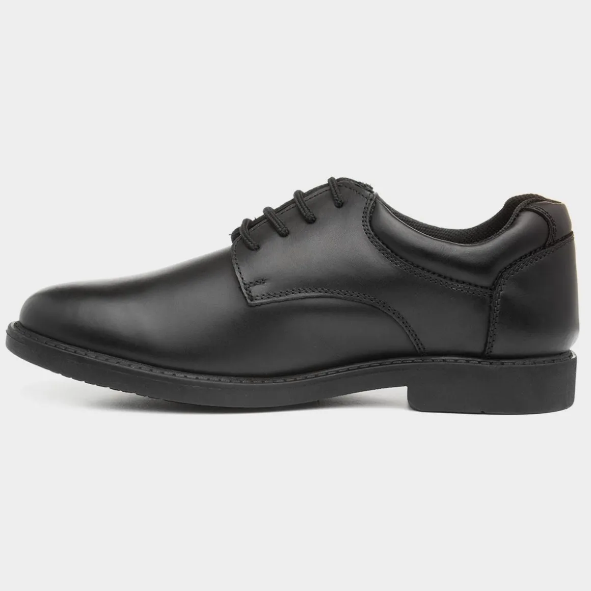 Hush Puppies Tim Boys Black Leather Shoe