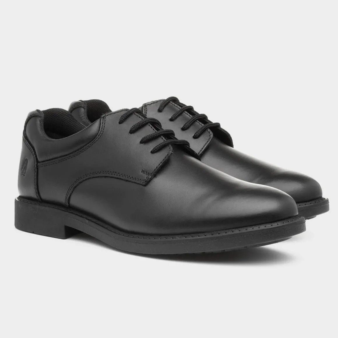 Hush Puppies Tim Boys Black Leather Shoe