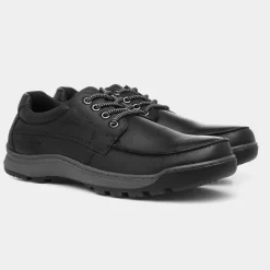 Hush Puppies Tucker Mens Leather Shoe in Black