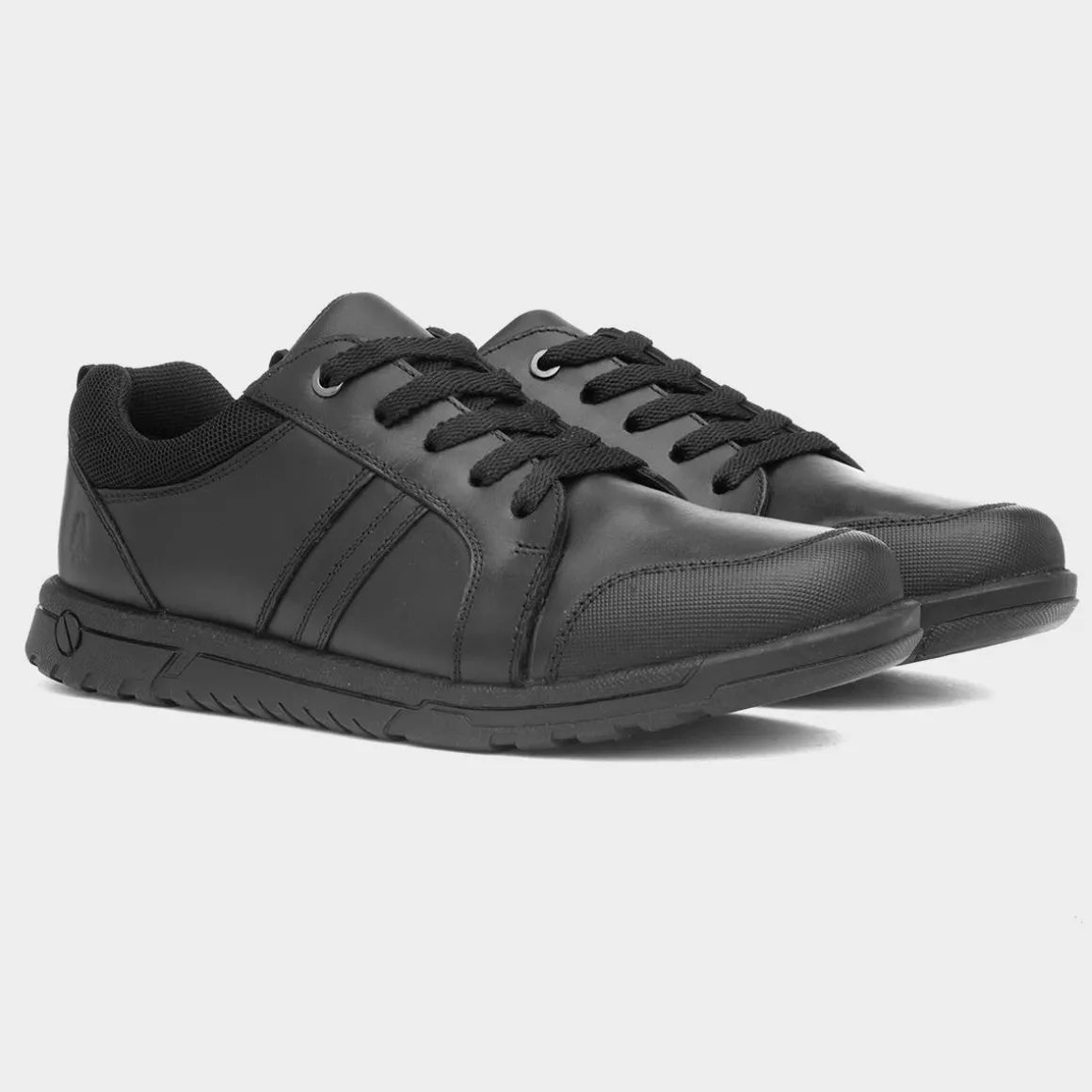 Hush Puppies Washington Boys Black Leather Shoe