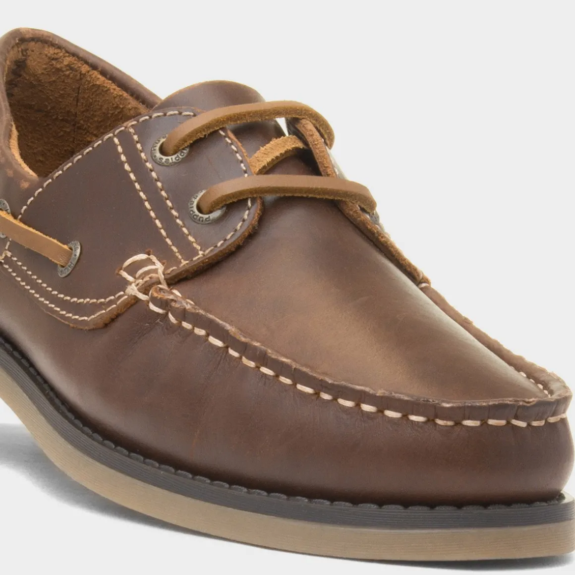 Hush Puppies Wilson Mens Brown Leather Boat Shoe