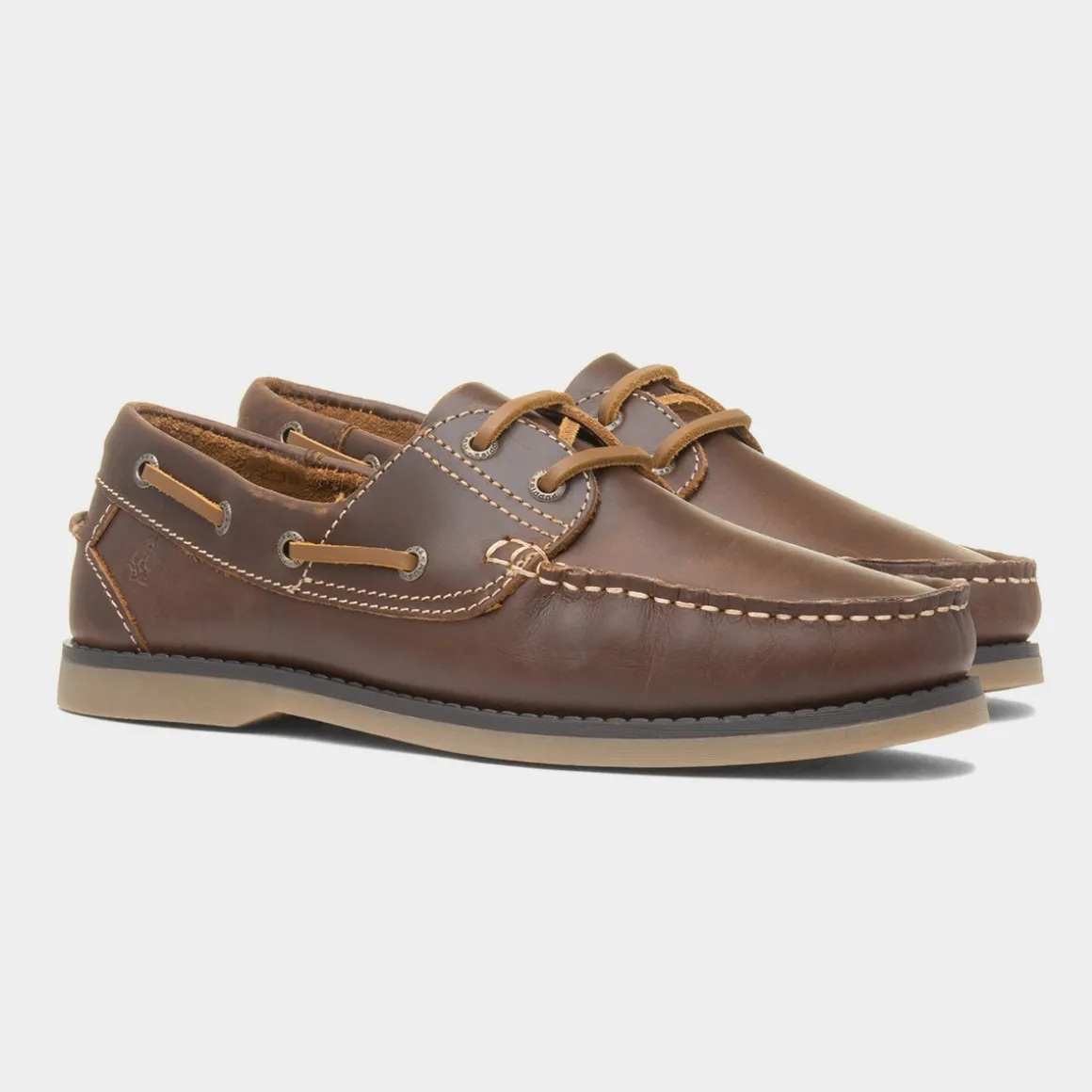 Hush Puppies Wilson Mens Brown Leather Boat Shoe