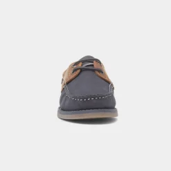 Hush Puppies Wilson Mens Navy Leather Boat Shoe