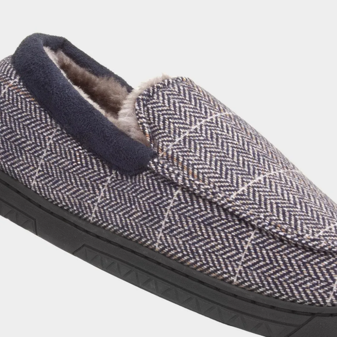 Jo & Joe Aaron Mens Navy Moccasin Slipper