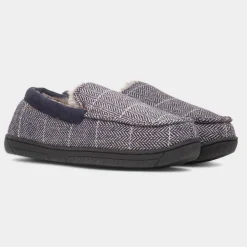Jo & Joe Aaron Mens Navy Moccasin Slipper