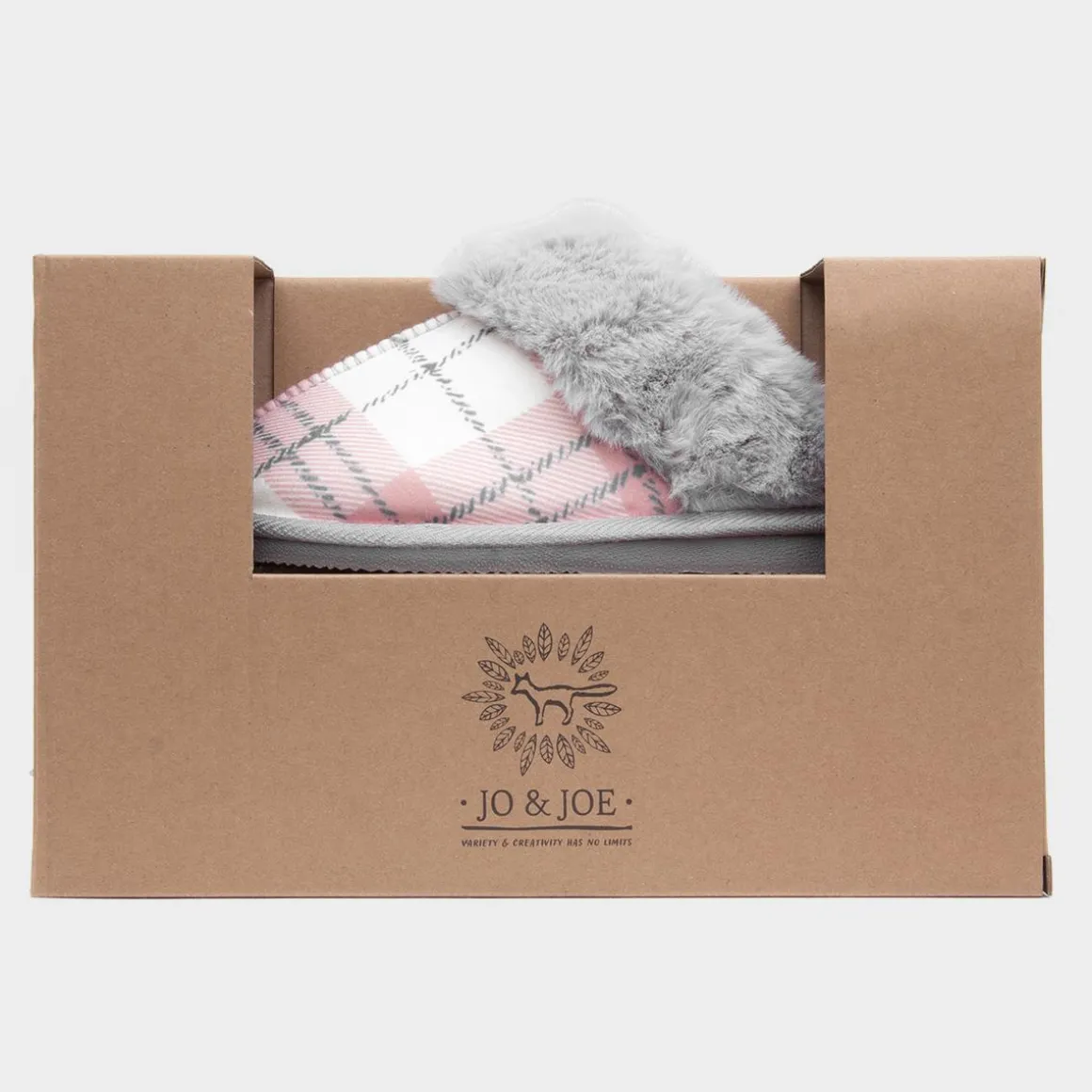 Jo & Joe Albany Womens Grey Tartan Mule Slipper