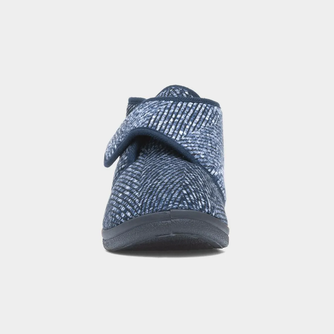Jo & Joe Bob Mens Navy Easy Fasten Bootie Slipper