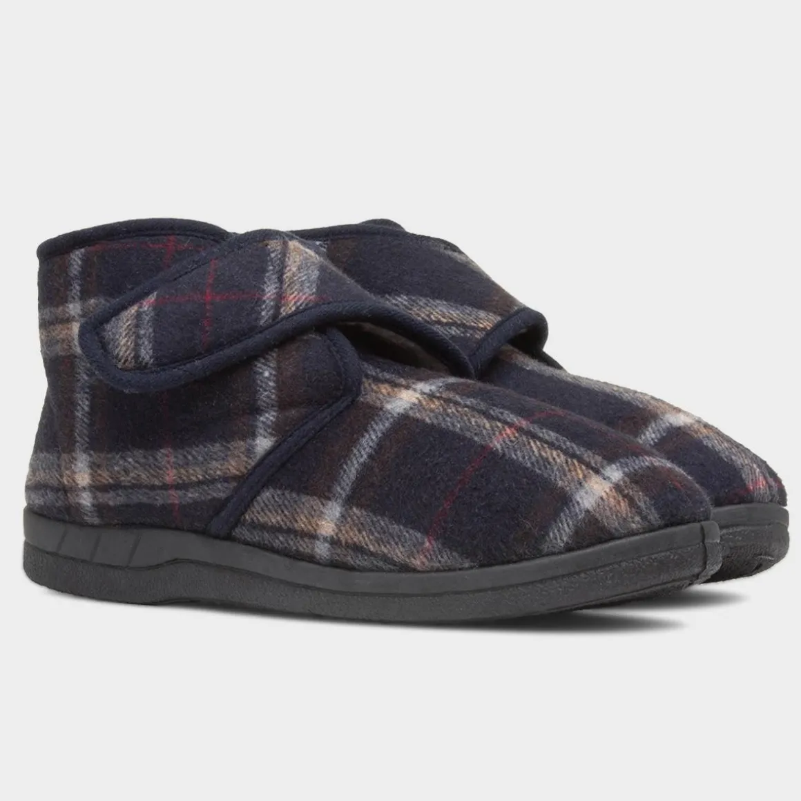 Jo & Joe Cecil Mens Navy Tartan Bootie