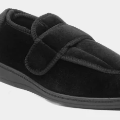 Jo & Joe Declan Mens Black Wider Fit Slipper