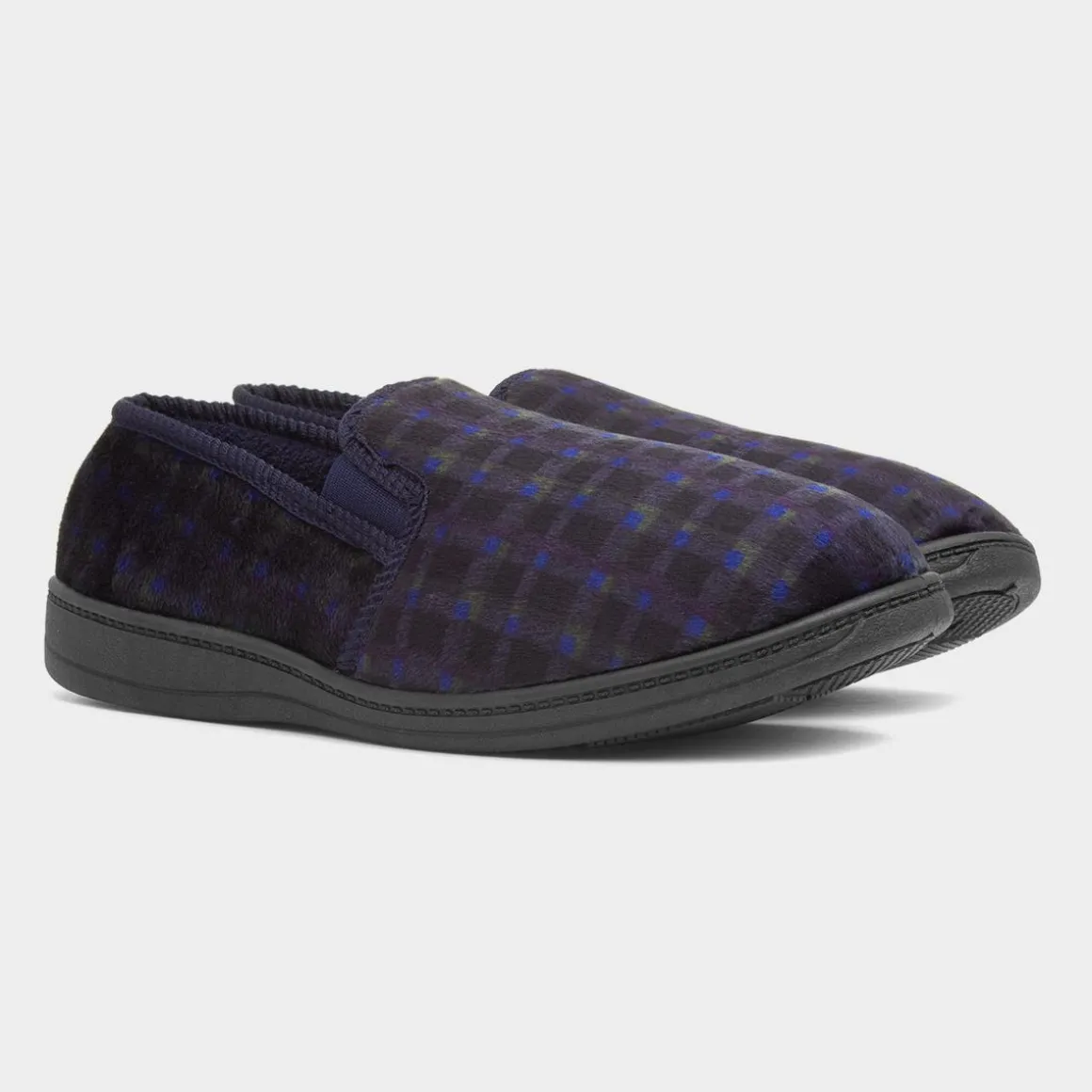 Jo & Joe Edward Mens Navy Wider Fit Full Slipper