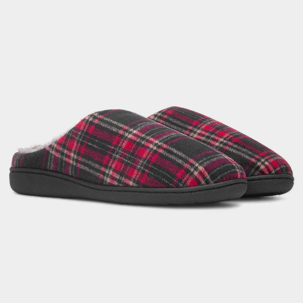 Jo & Joe Falkirk Mens Red Tartan Mule Slipper