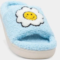 Jo & Joe Happy Womens Light Blue Slipper