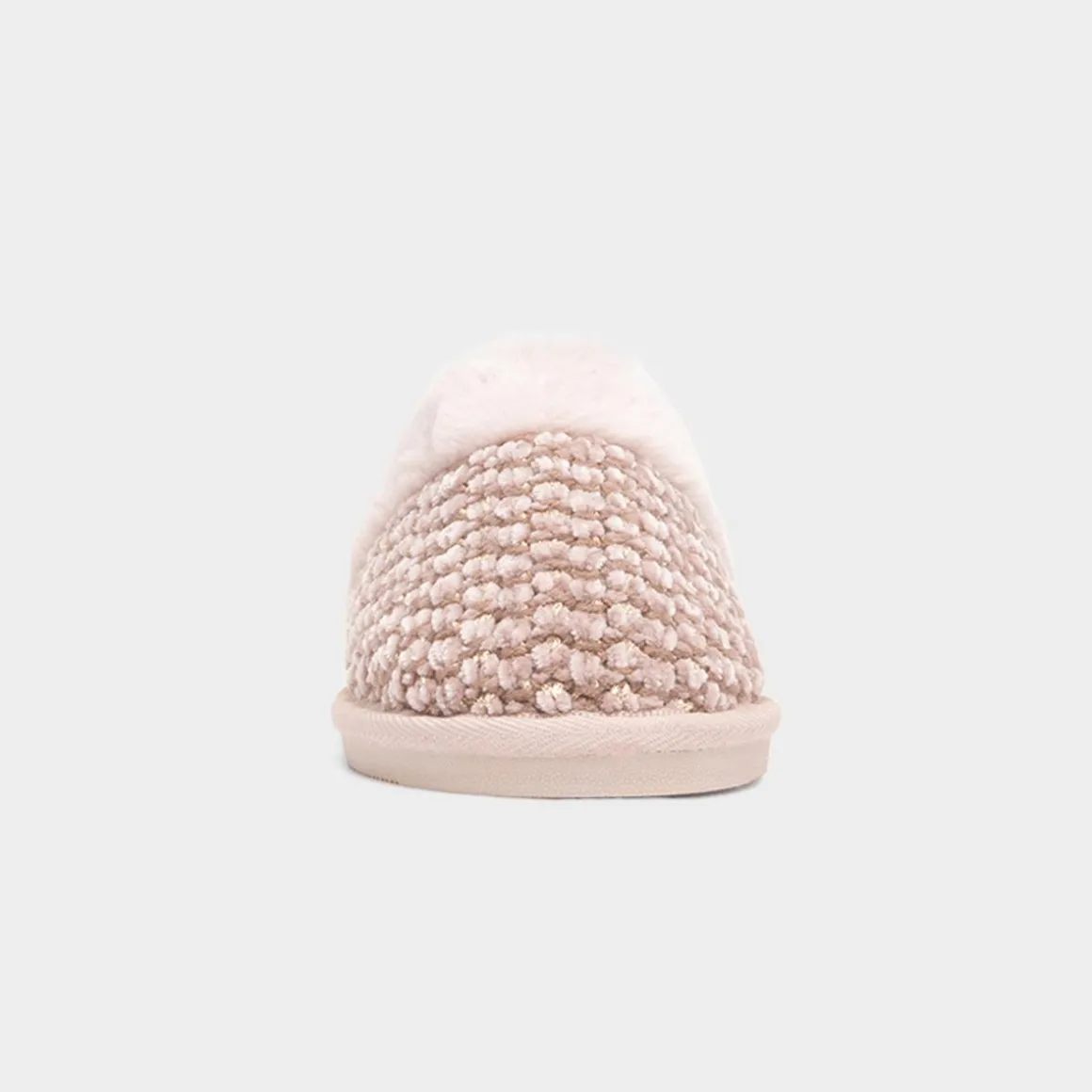 Jo & Joe Persian Womens Beige Faux Fur Slipper