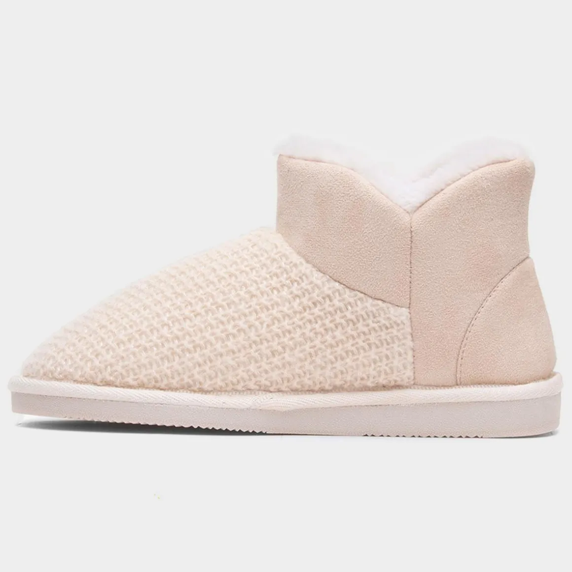 Jo & Joe Rosanna Womens Cream Bootie Slipper