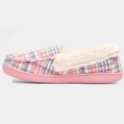 Jo & Joe Thistle Womens Pink Tartan Moccasin