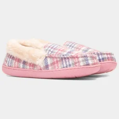 Jo & Joe Thistle Womens Pink Tartan Moccasin