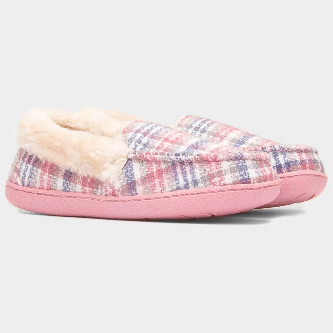 Jo & Joe Thistle Womens Pink Tartan Moccasin