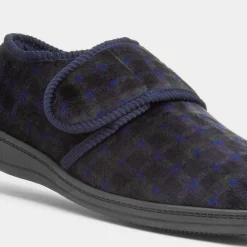 Jo & Joe Vernon Mens Navy Wider Fitting Slipper