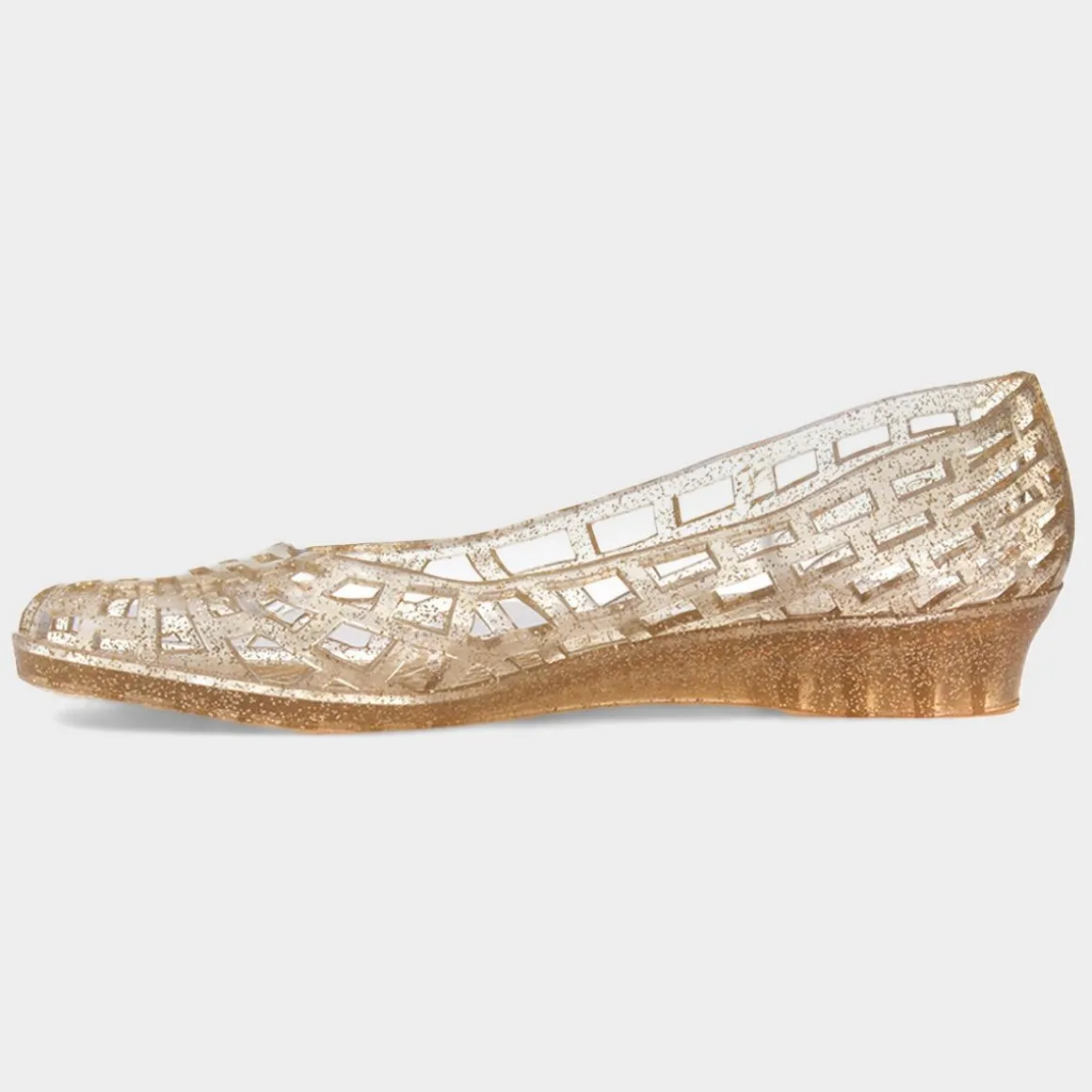 JuJu Christabel Womens Gold Glitter Jelly Shoe