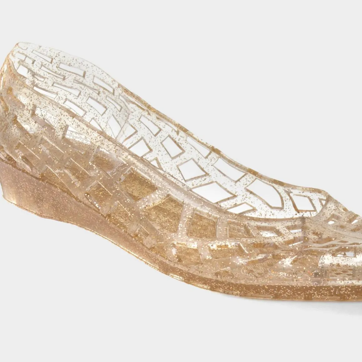 JuJu Christabel Womens Gold Glitter Jelly Shoe