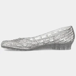 JuJu Christabel Womens Silver Glitter Jelly Shoe