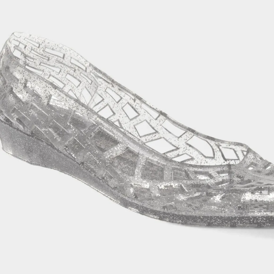 JuJu Christabel Womens Silver Glitter Jelly Shoe
