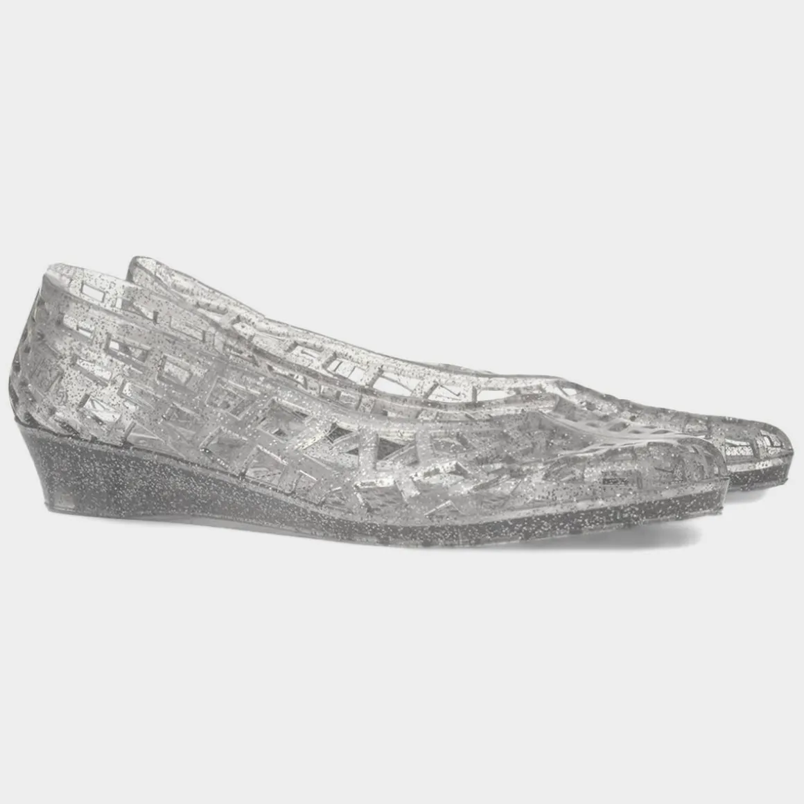 JuJu Christabel Womens Silver Glitter Jelly Shoe
