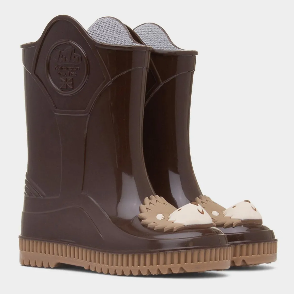 JuJu Kids Dark Brown Hedgehog Welly