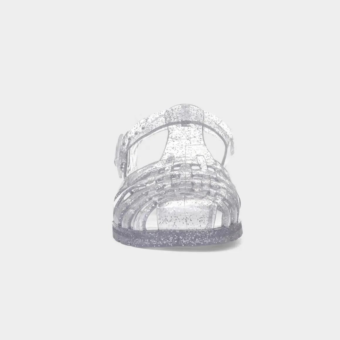 JuJu Reilly Womens Silver Glitter Jelly Sandal