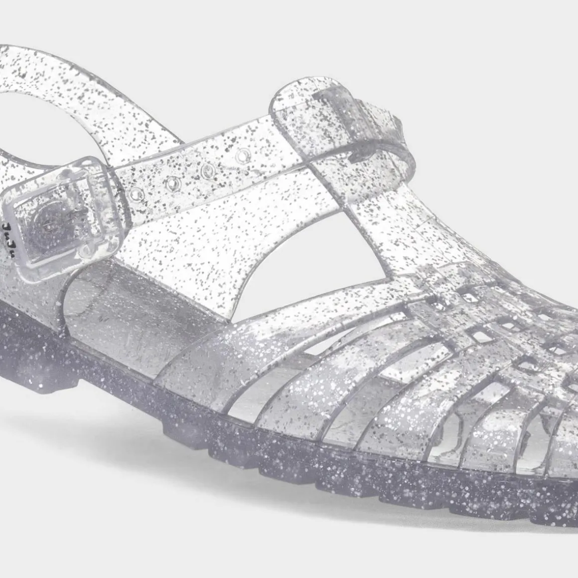 JuJu Reilly Womens Silver Glitter Jelly Sandal