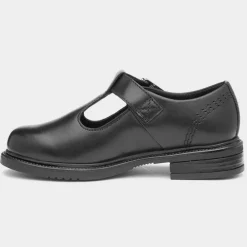 Kickers Lach Girls Black Leather T-Bar Shoe
