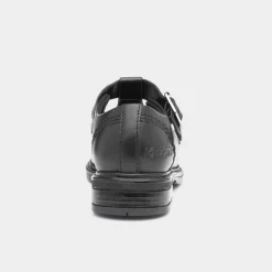Kickers Lach Girls Black Leather T-Bar Shoe