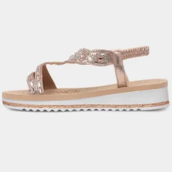 Krush Ana Womens Rose Gold Diamante Sandal